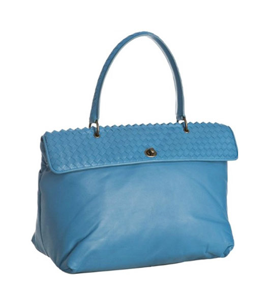 Bottega Veneta pelle di pecora tessuto Hobo Bag Blu